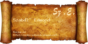 Szabó Edmond névjegykártya
